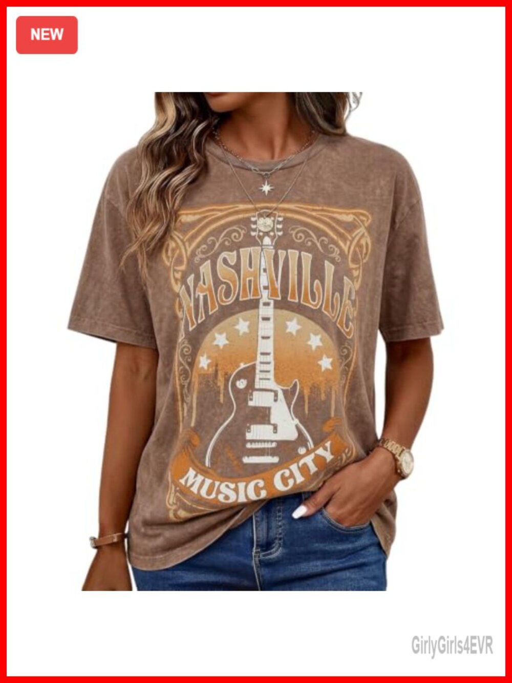 Nashville Graphic Tee Distressed Country Music Concert T-Shirt
